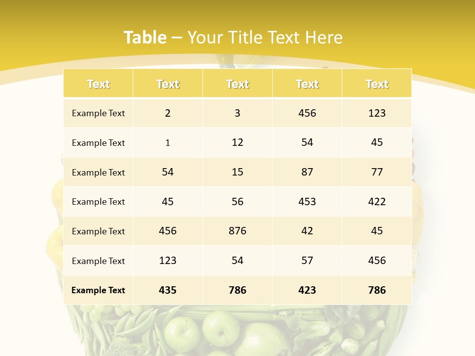 Food Lettuce Yellow PowerPoint Template