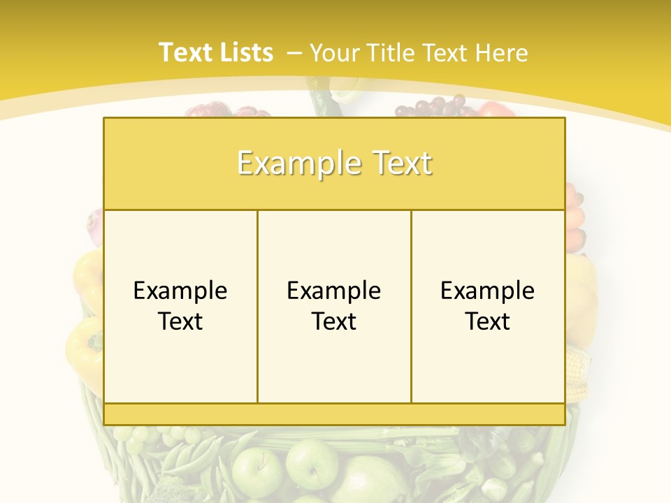Food Lettuce Yellow PowerPoint Template