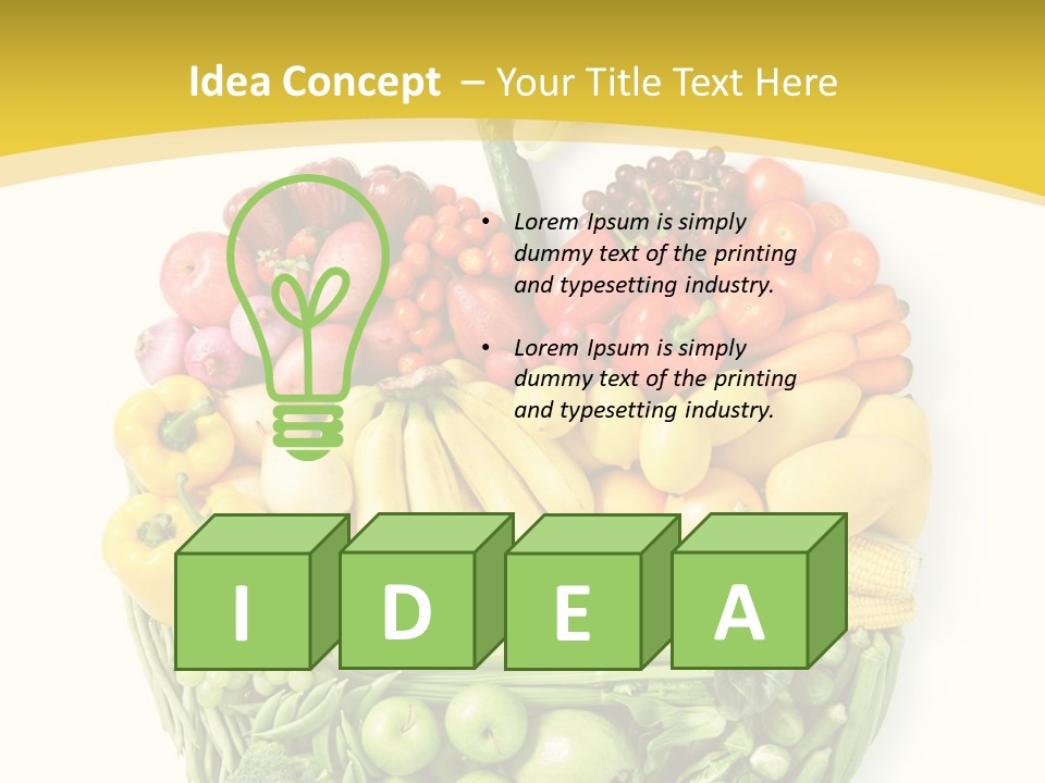 Food Lettuce Yellow PowerPoint Template
