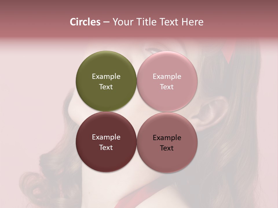 A Woman With A Red Ribbon Around Her Head PowerPoint Template