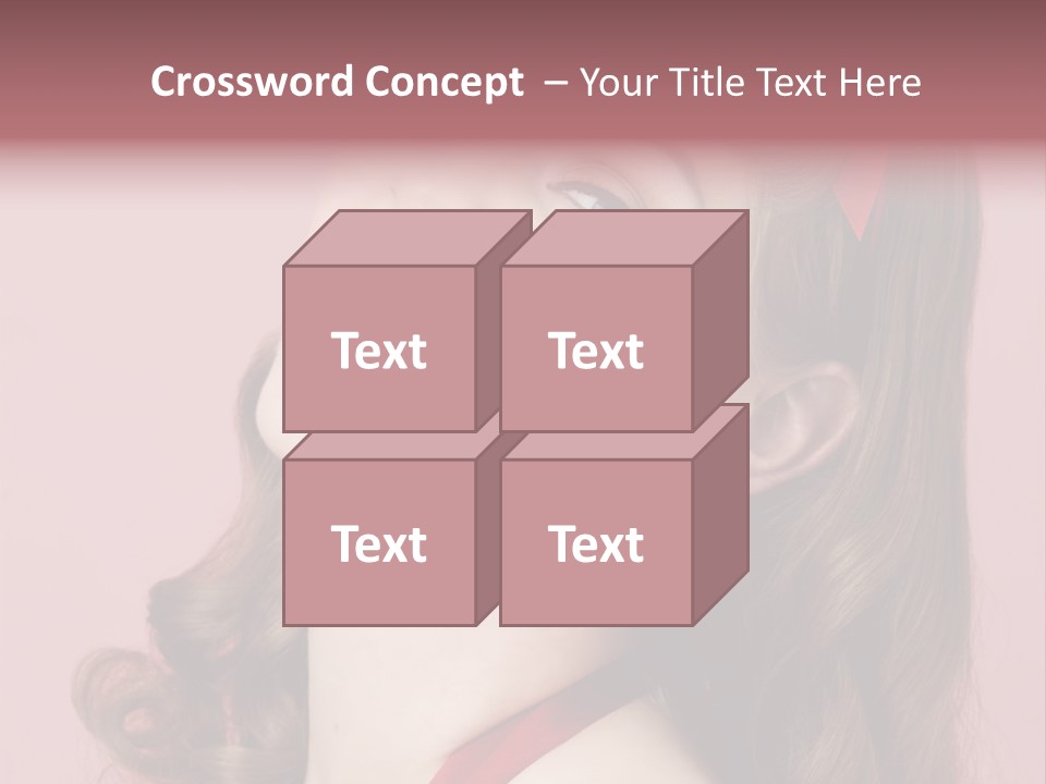 A Woman With A Red Ribbon Around Her Head PowerPoint Template