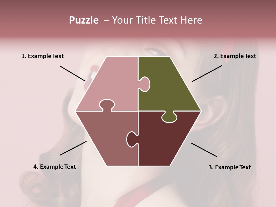 A Woman With A Red Ribbon Around Her Head PowerPoint Template