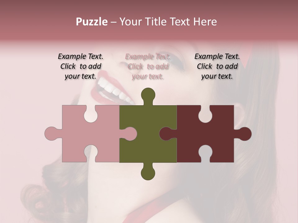 A Woman With A Red Ribbon Around Her Head PowerPoint Template