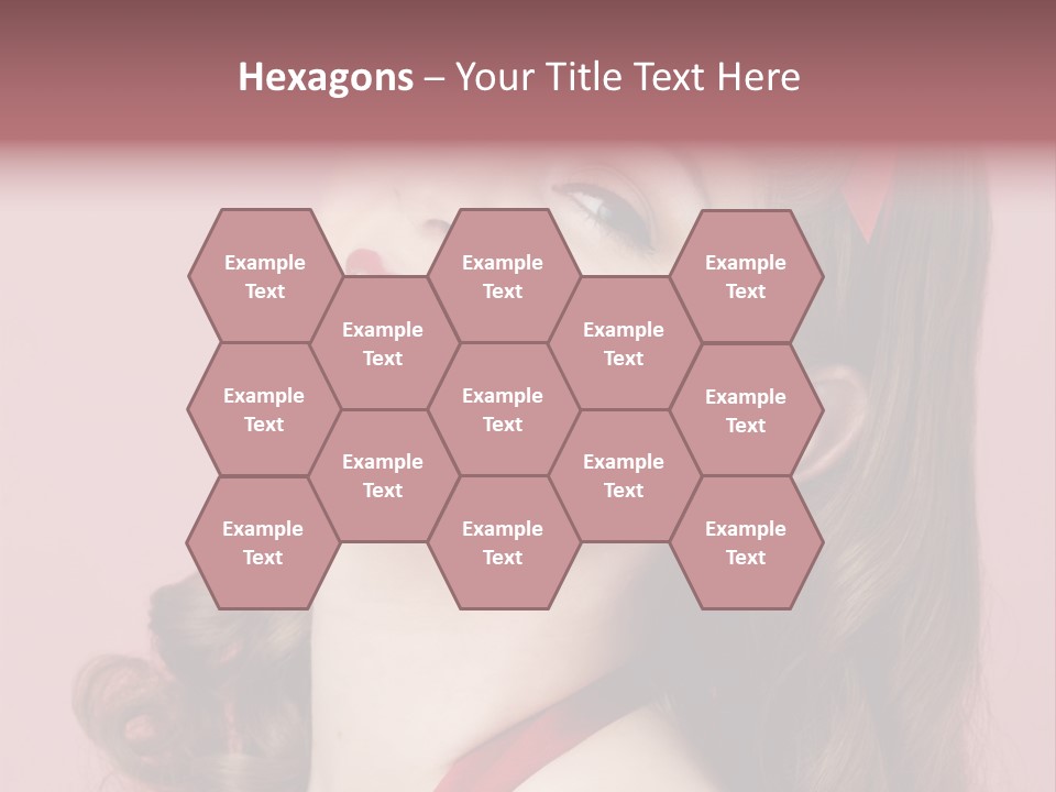 A Woman With A Red Ribbon Around Her Head PowerPoint Template