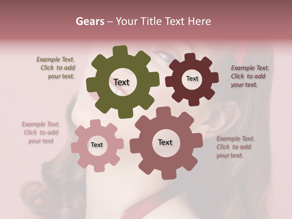 A Woman With A Red Ribbon Around Her Head PowerPoint Template