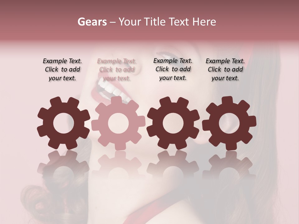 A Woman With A Red Ribbon Around Her Head PowerPoint Template