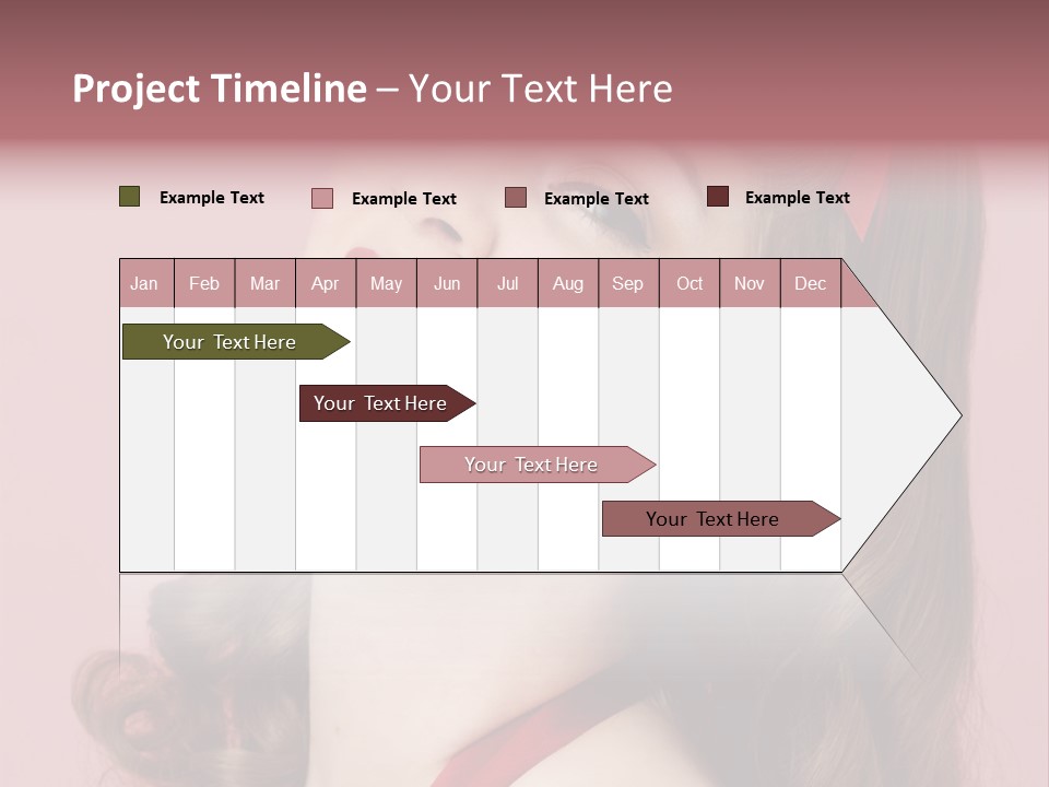 A Woman With A Red Ribbon Around Her Head PowerPoint Template