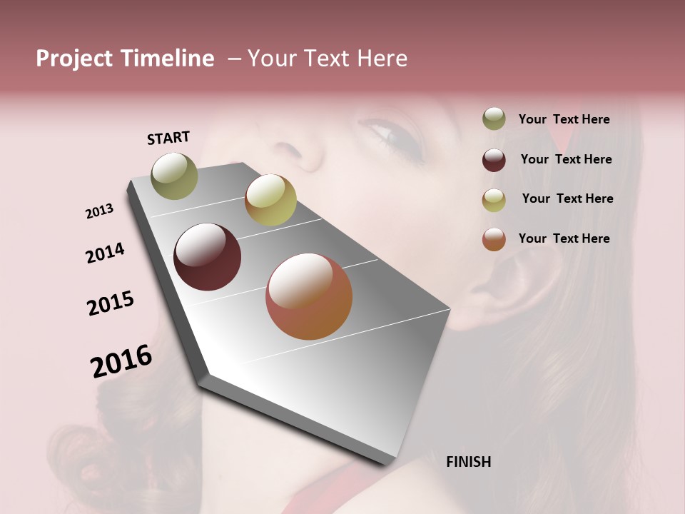 A Woman With A Red Ribbon Around Her Head PowerPoint Template
