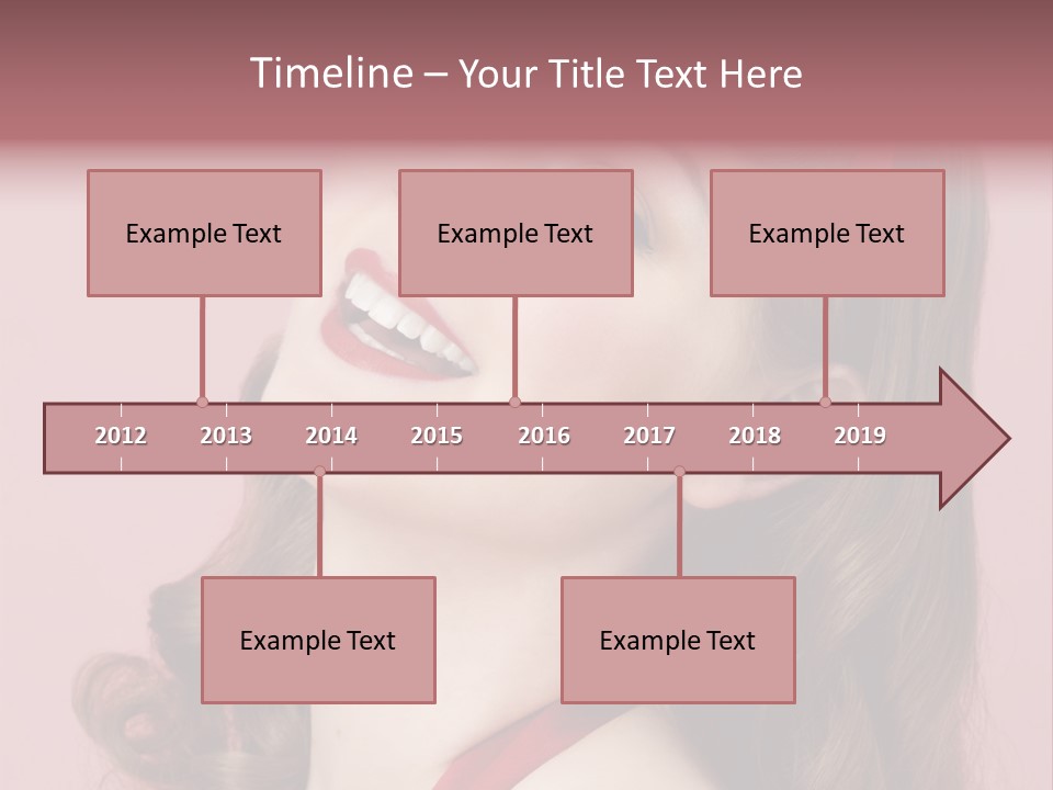 A Woman With A Red Ribbon Around Her Head PowerPoint Template