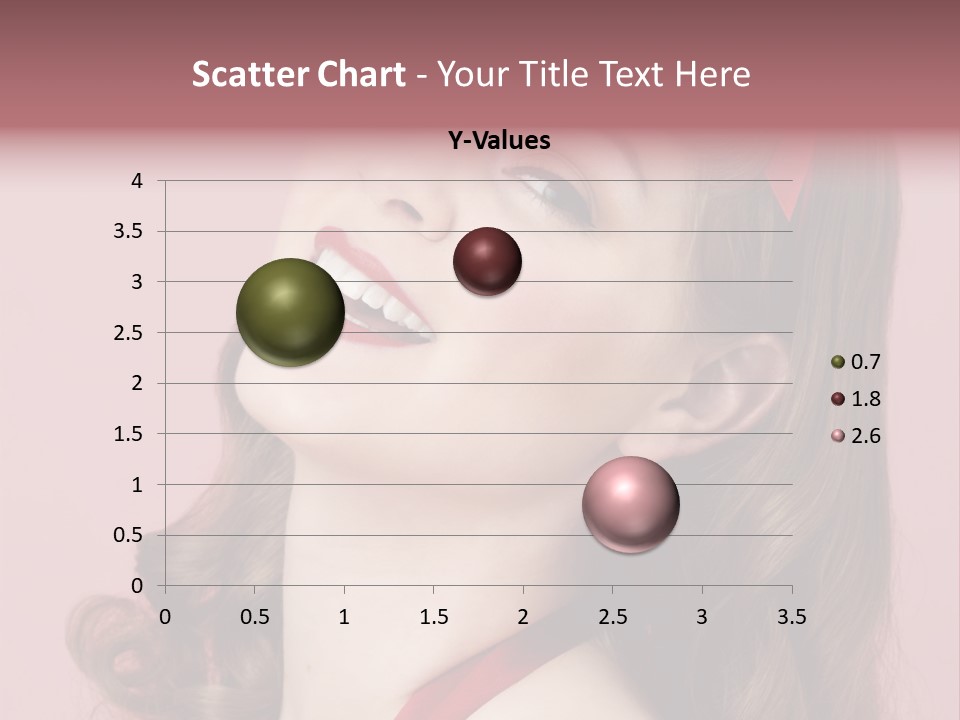 A Woman With A Red Ribbon Around Her Head PowerPoint Template