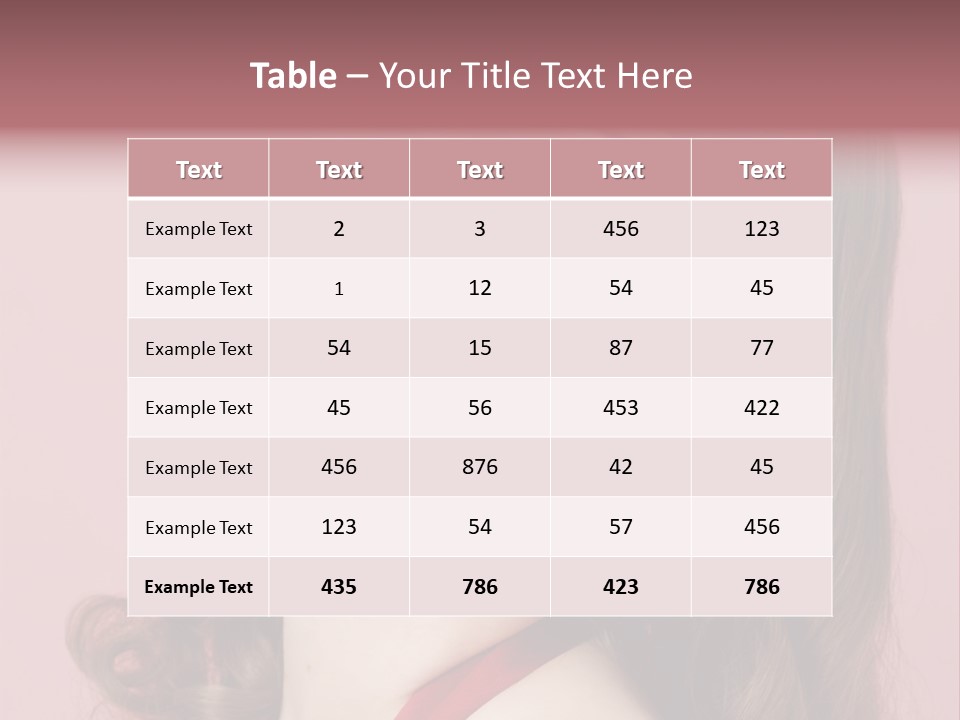 A Woman With A Red Ribbon Around Her Head PowerPoint Template