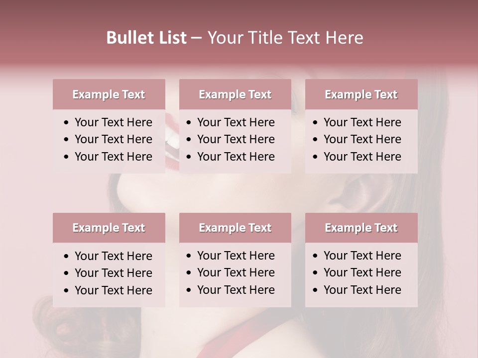 A Woman With A Red Ribbon Around Her Head PowerPoint Template