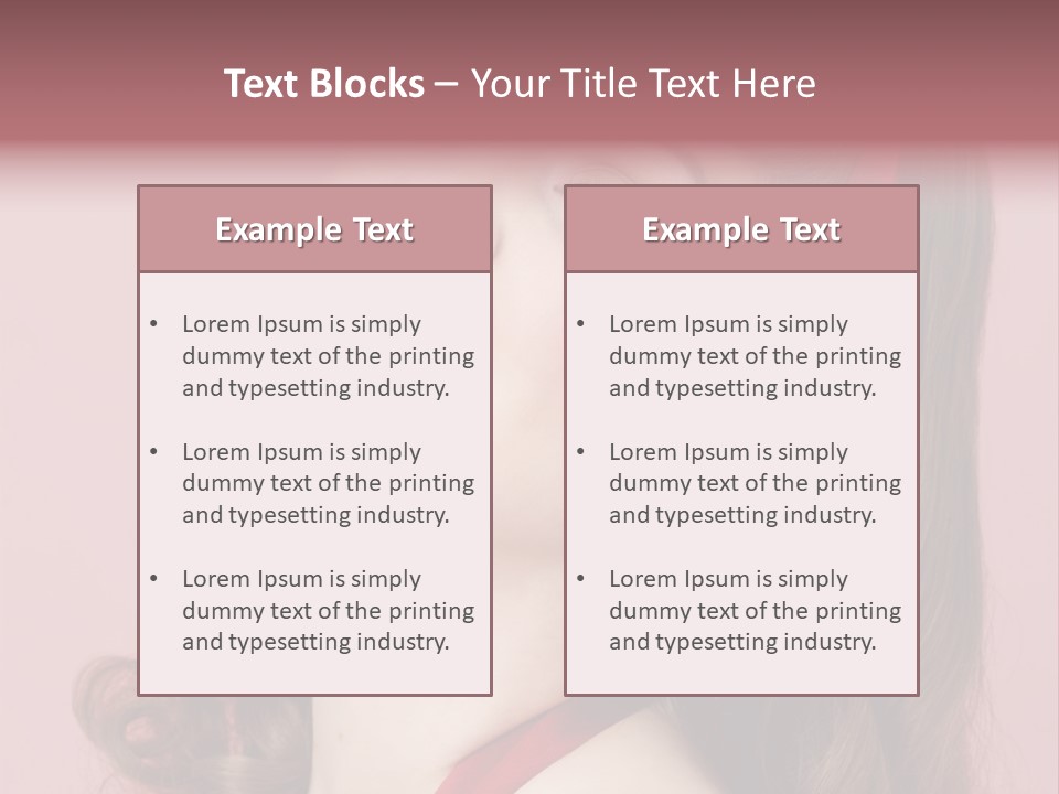 A Woman With A Red Ribbon Around Her Head PowerPoint Template