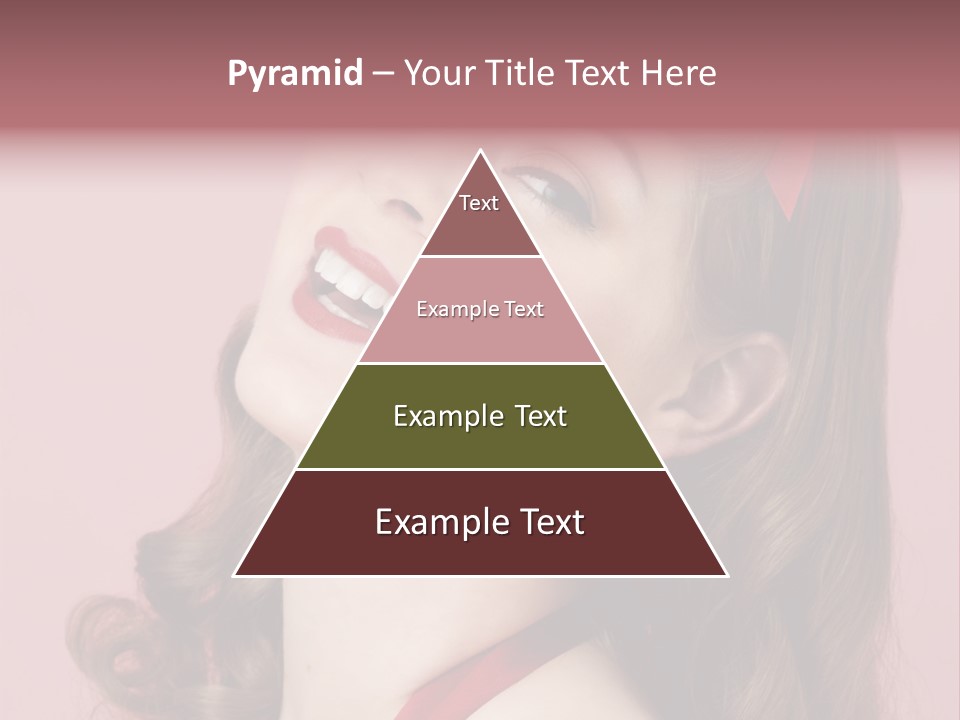 A Woman With A Red Ribbon Around Her Head PowerPoint Template