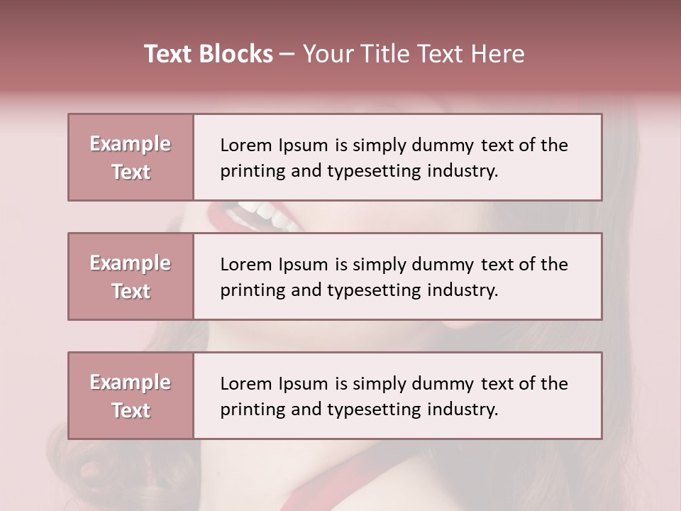 A Woman With A Red Ribbon Around Her Head PowerPoint Template