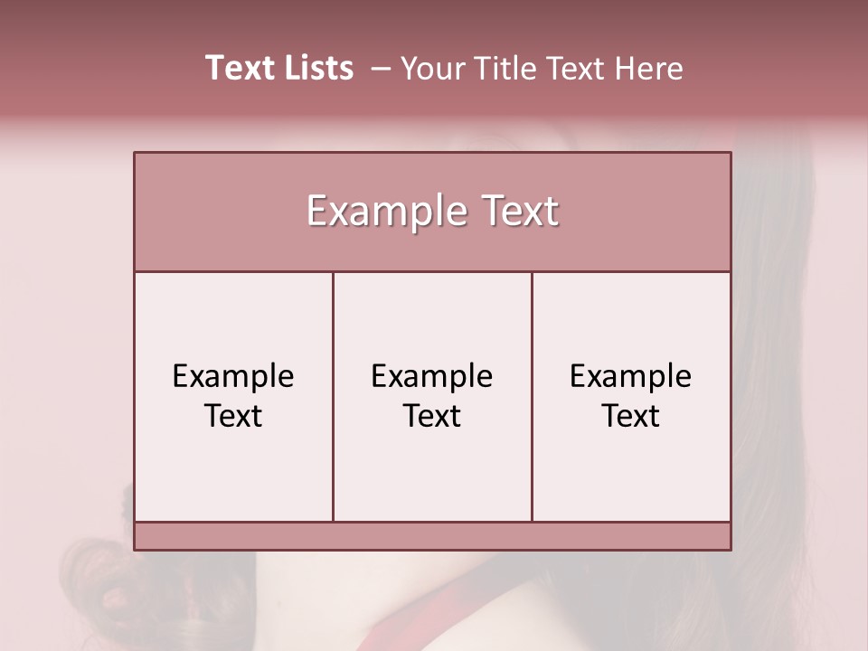 A Woman With A Red Ribbon Around Her Head PowerPoint Template