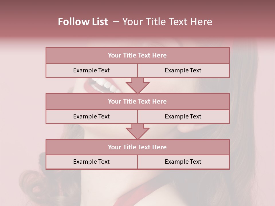 A Woman With A Red Ribbon Around Her Head PowerPoint Template