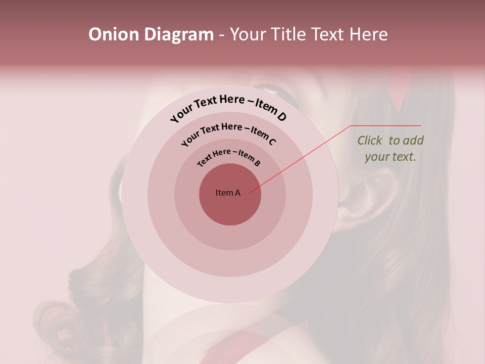 A Woman With A Red Ribbon Around Her Head PowerPoint Template