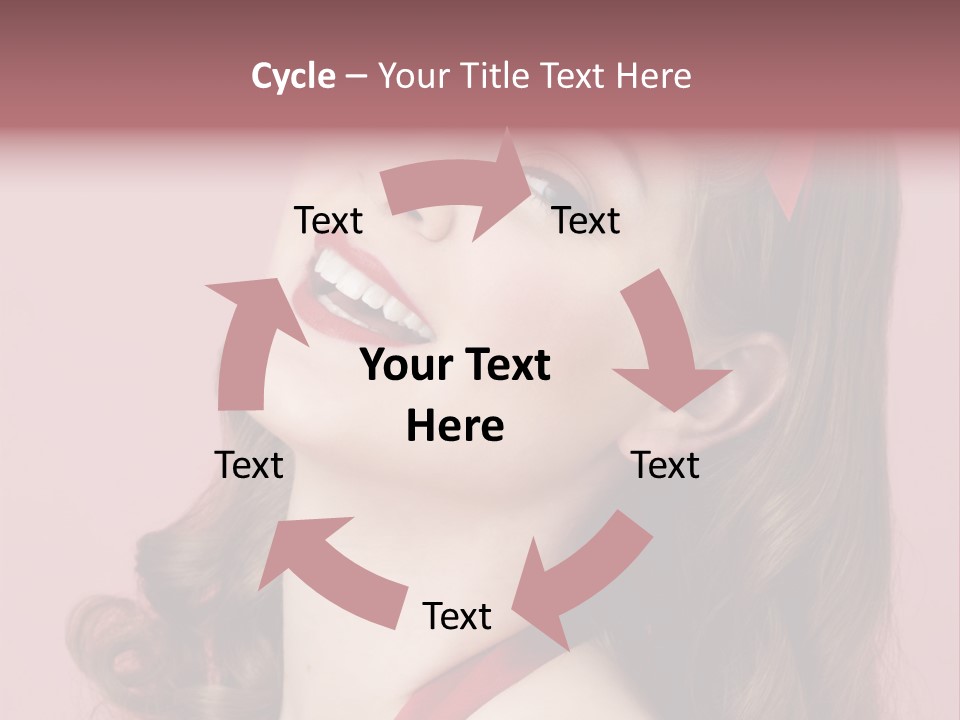 A Woman With A Red Ribbon Around Her Head PowerPoint Template