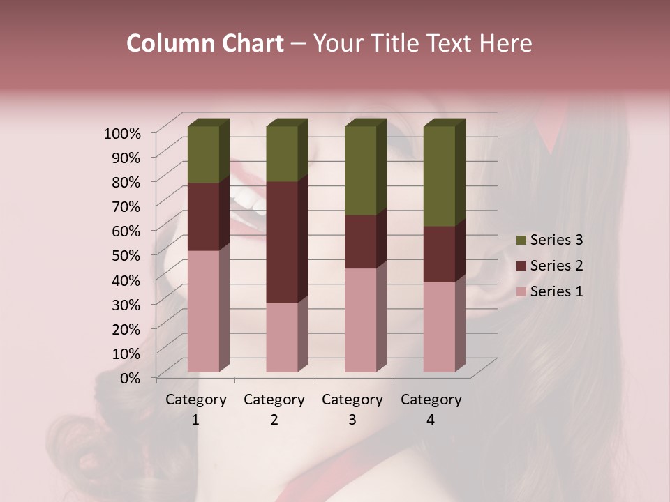 A Woman With A Red Ribbon Around Her Head PowerPoint Template