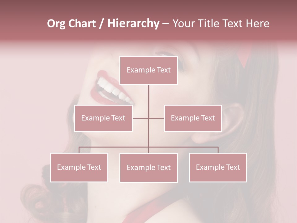 A Woman With A Red Ribbon Around Her Head PowerPoint Template