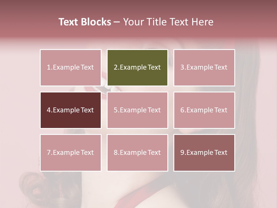 A Woman With A Red Ribbon Around Her Head PowerPoint Template