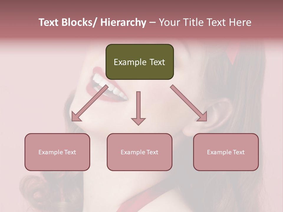 A Woman With A Red Ribbon Around Her Head PowerPoint Template