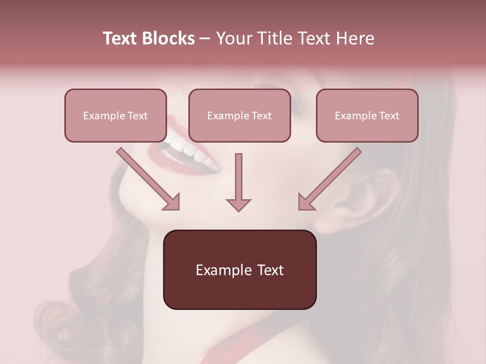 A Woman With A Red Ribbon Around Her Head PowerPoint Template