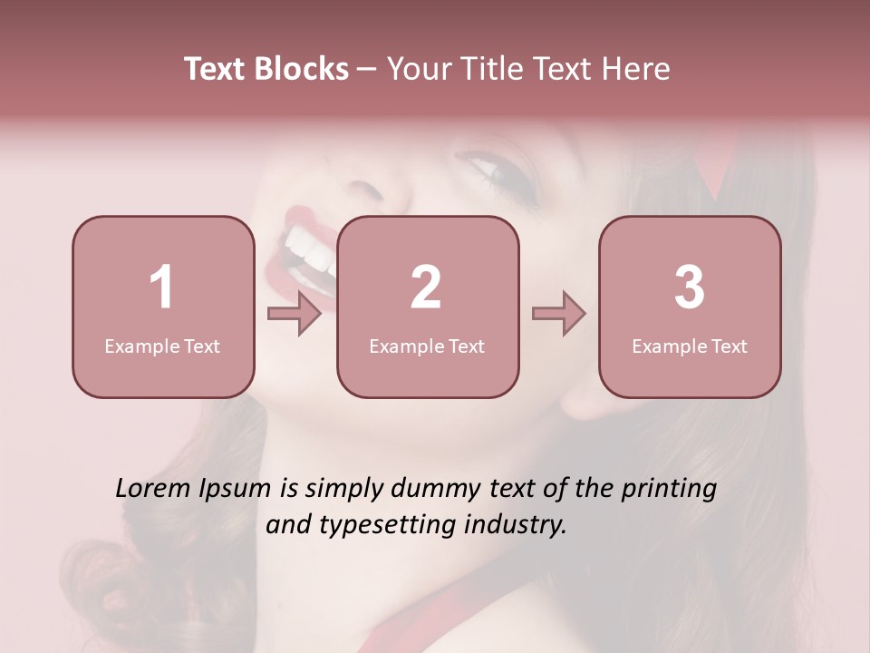 A Woman With A Red Ribbon Around Her Head PowerPoint Template