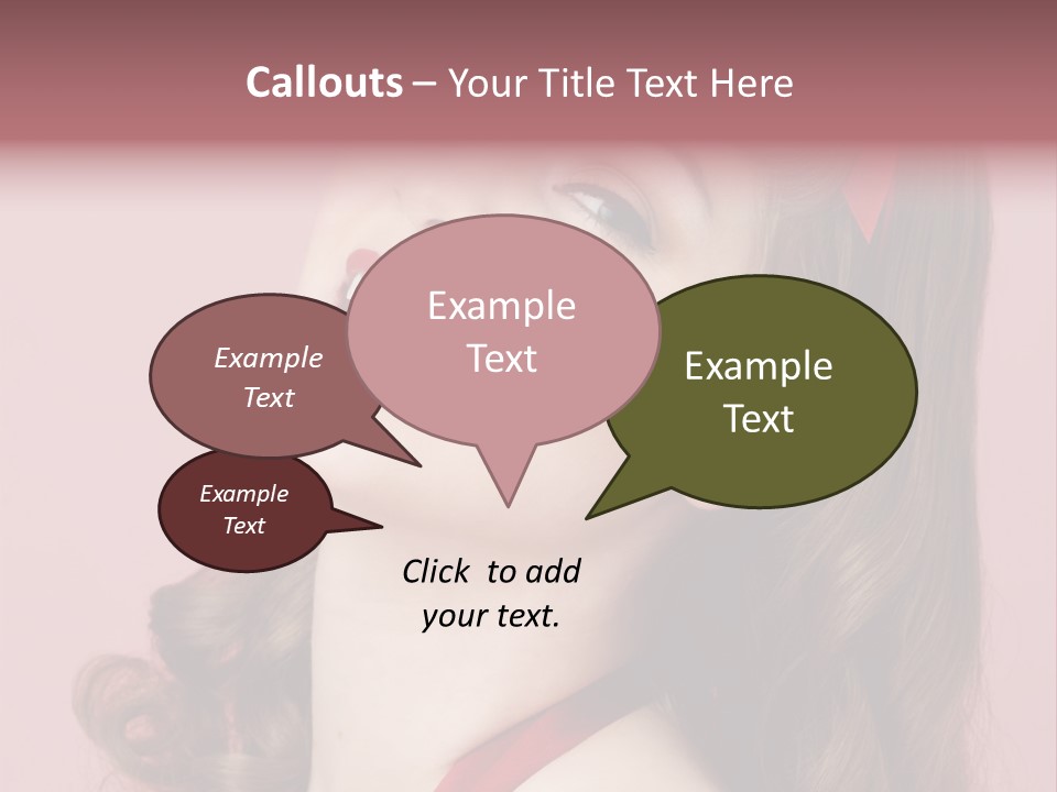 A Woman With A Red Ribbon Around Her Head PowerPoint Template