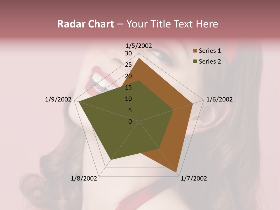 A Woman With A Red Ribbon Around Her Head PowerPoint Template