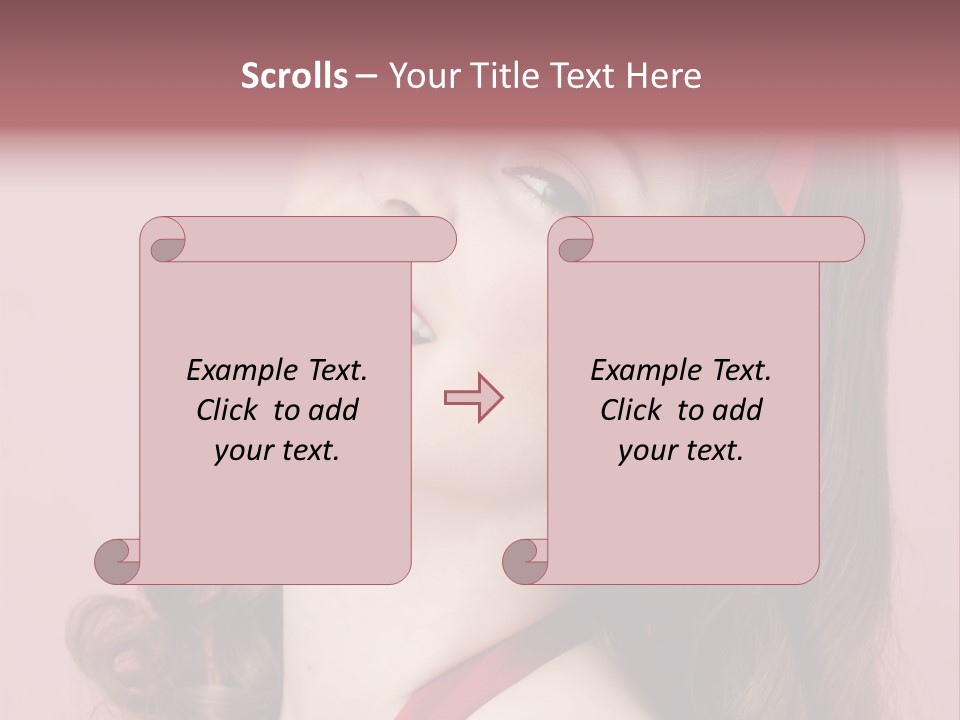 A Woman With A Red Ribbon Around Her Head PowerPoint Template