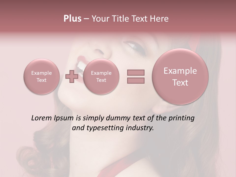 A Woman With A Red Ribbon Around Her Head PowerPoint Template