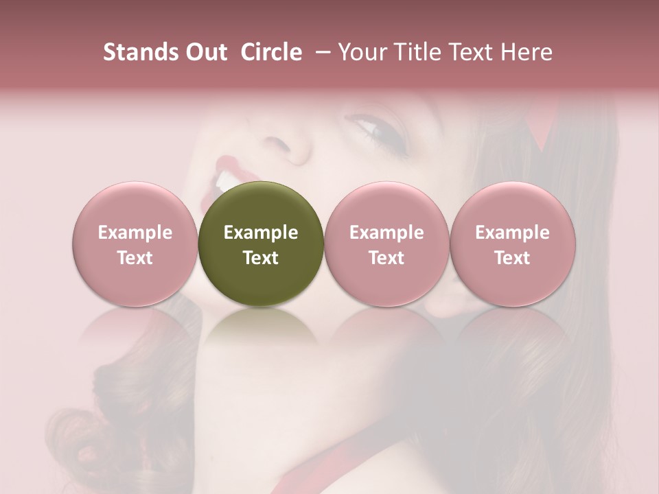 A Woman With A Red Ribbon Around Her Head PowerPoint Template