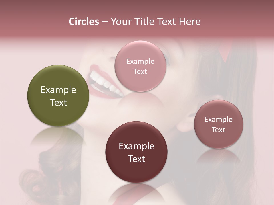 A Woman With A Red Ribbon Around Her Head PowerPoint Template