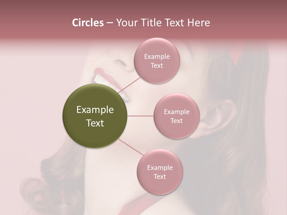 A Woman With A Red Ribbon Around Her Head PowerPoint Template