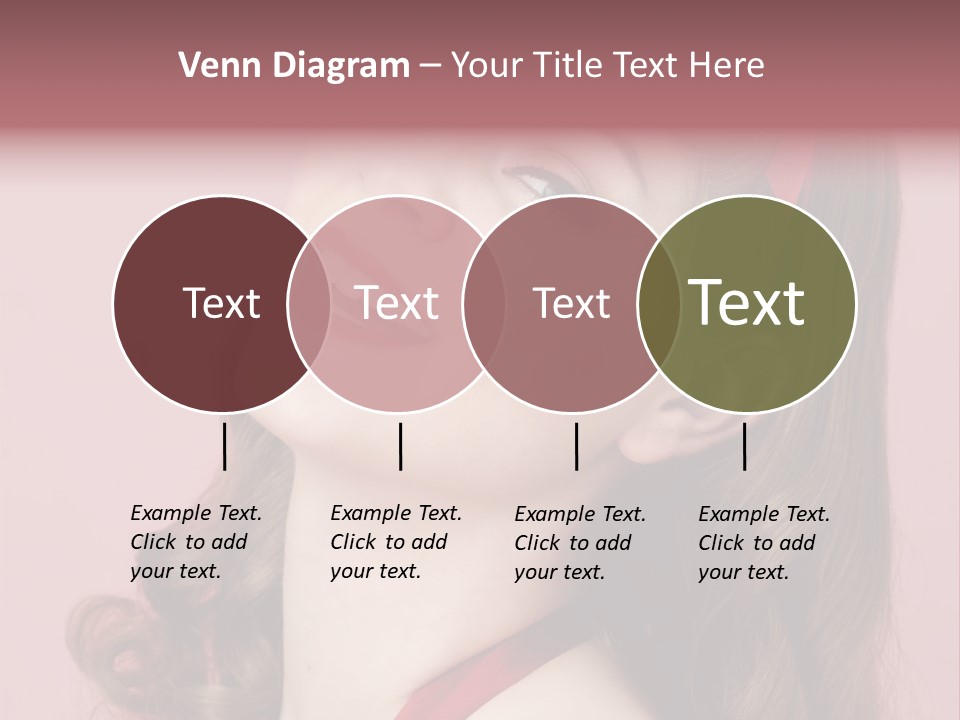 A Woman With A Red Ribbon Around Her Head PowerPoint Template