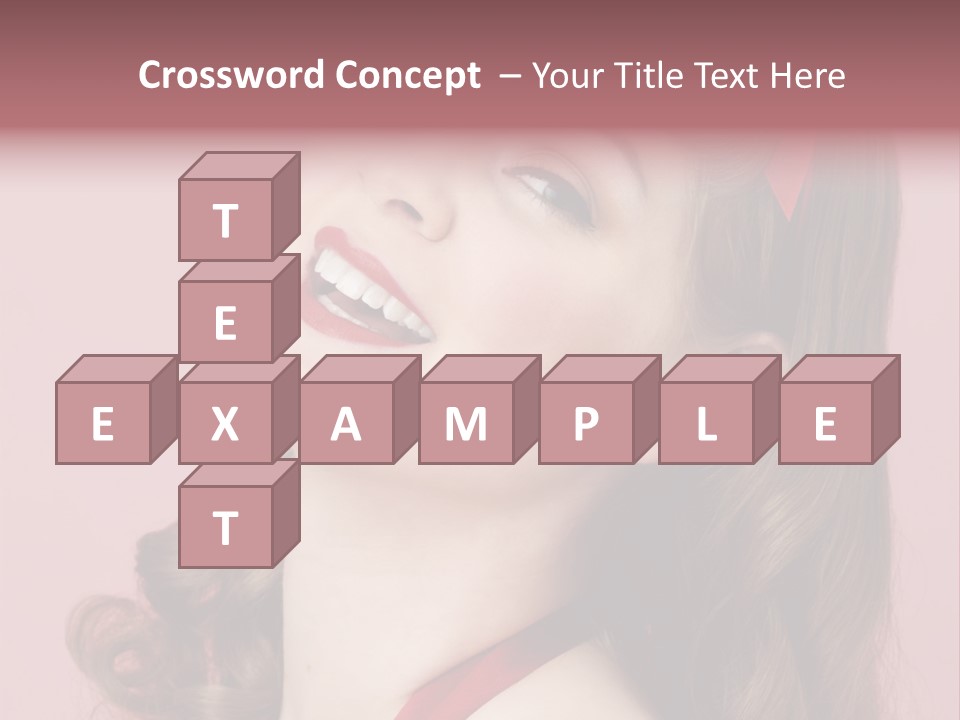 A Woman With A Red Ribbon Around Her Head PowerPoint Template