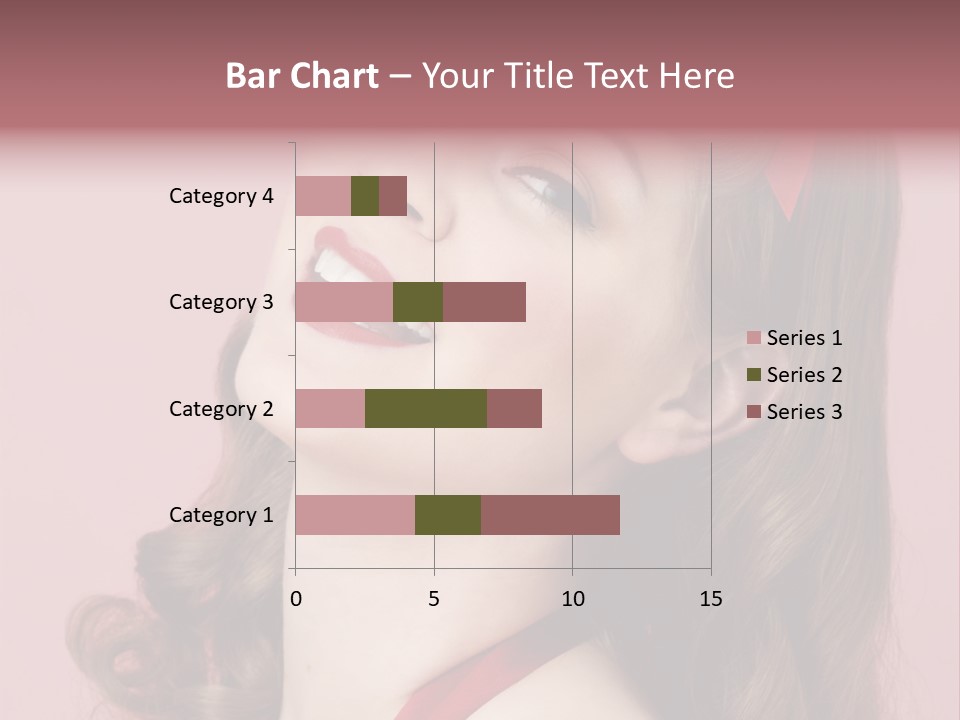 A Woman With A Red Ribbon Around Her Head PowerPoint Template