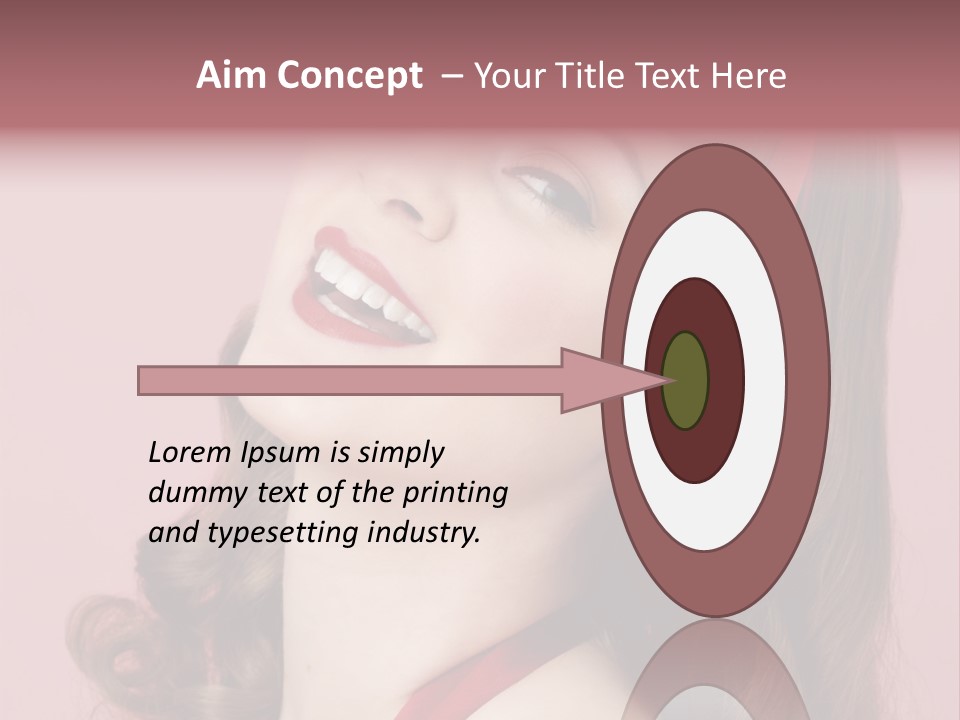 A Woman With A Red Ribbon Around Her Head PowerPoint Template