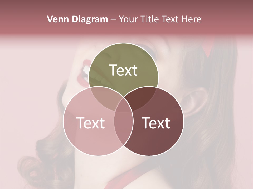 A Woman With A Red Ribbon Around Her Head PowerPoint Template