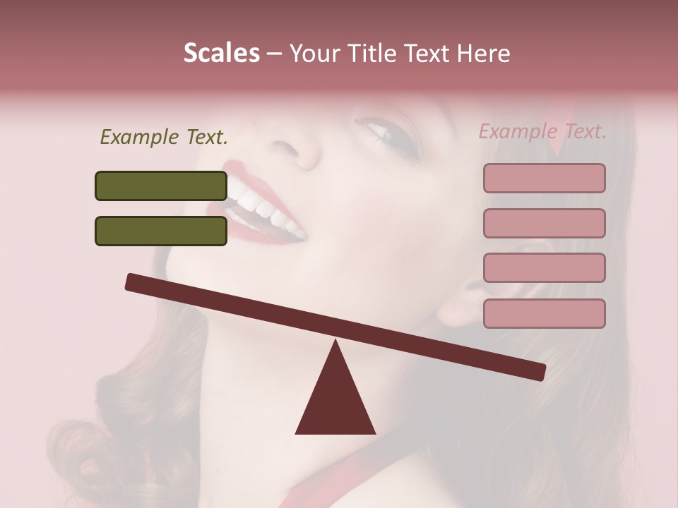 A Woman With A Red Ribbon Around Her Head PowerPoint Template