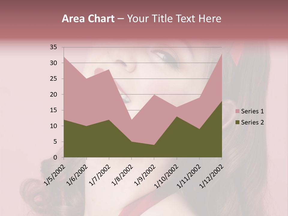 A Woman With A Red Ribbon Around Her Head PowerPoint Template