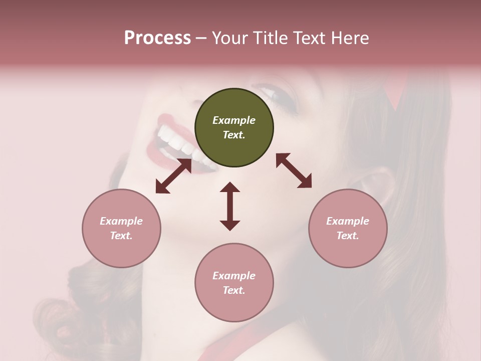 A Woman With A Red Ribbon Around Her Head PowerPoint Template