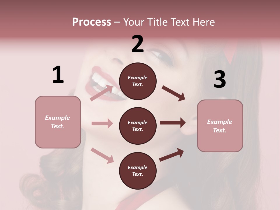 A Woman With A Red Ribbon Around Her Head PowerPoint Template