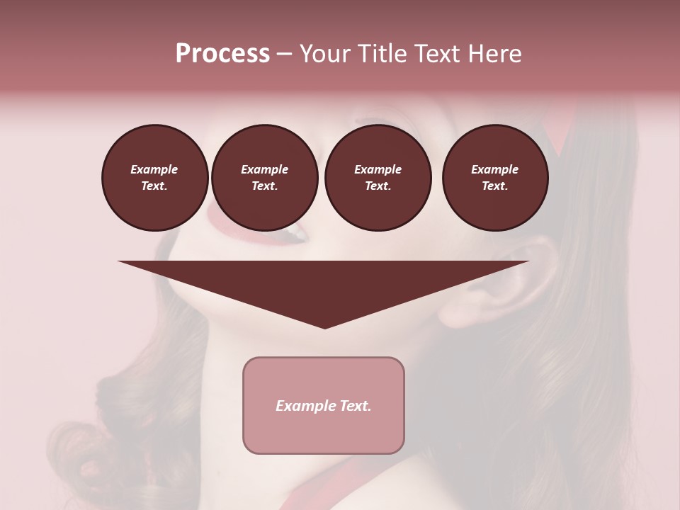 A Woman With A Red Ribbon Around Her Head PowerPoint Template