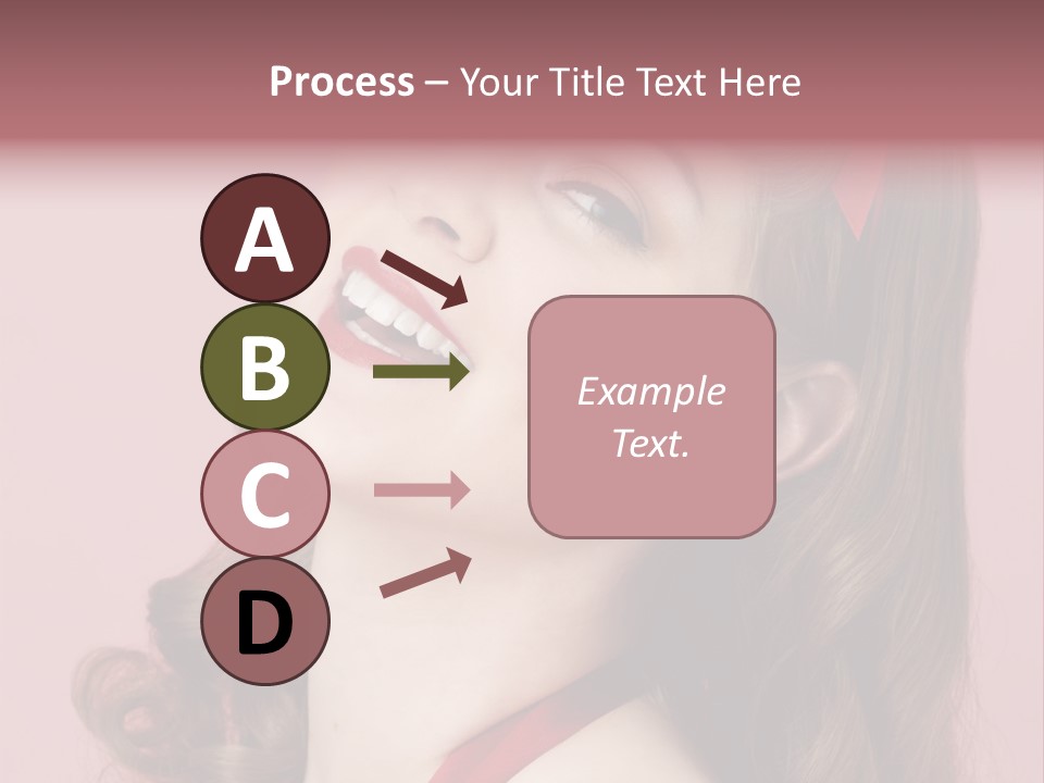 A Woman With A Red Ribbon Around Her Head PowerPoint Template