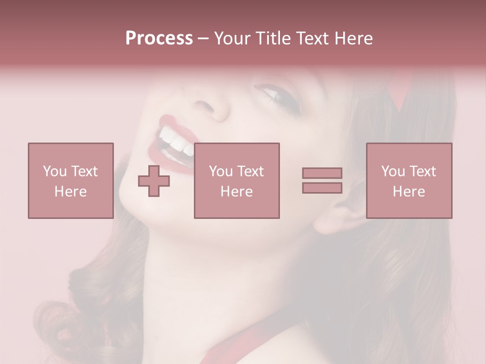 A Woman With A Red Ribbon Around Her Head PowerPoint Template