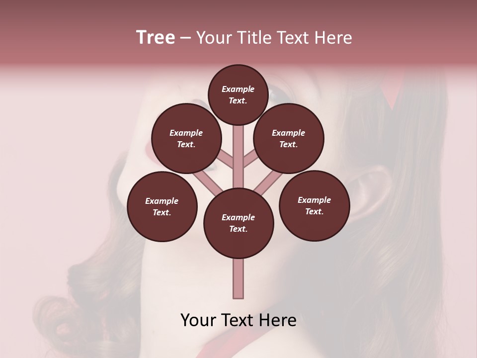 A Woman With A Red Ribbon Around Her Head PowerPoint Template