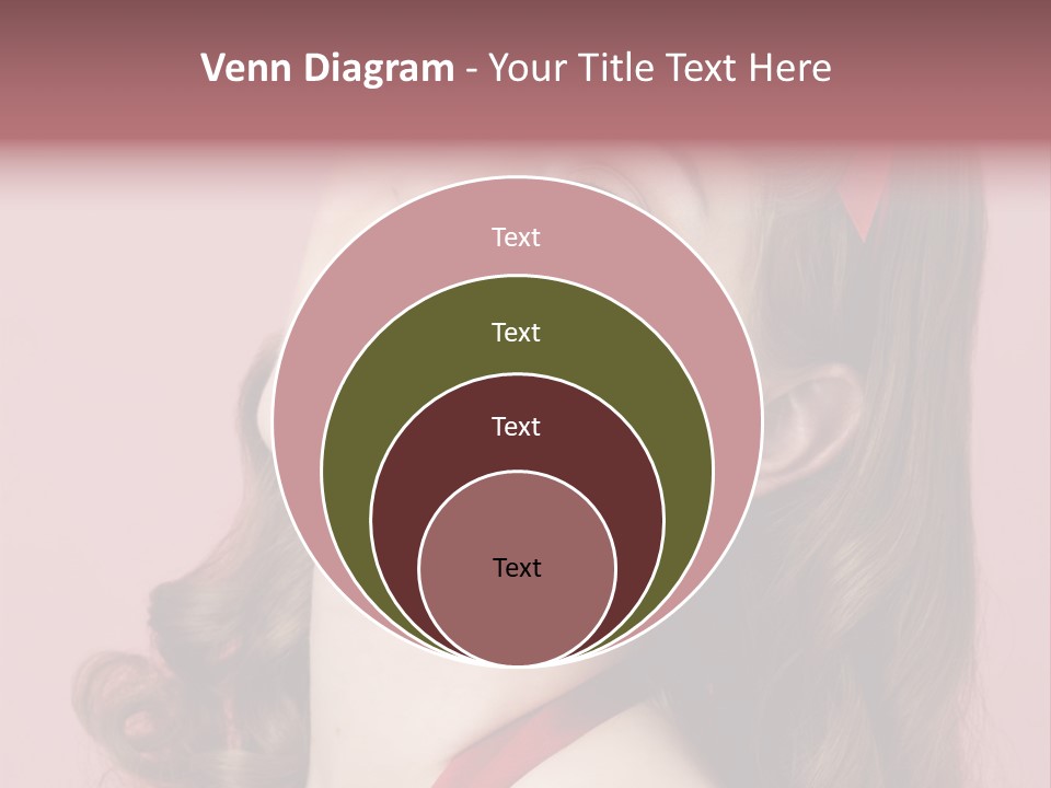 A Woman With A Red Ribbon Around Her Head PowerPoint Template